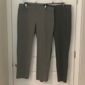 2 Briggs Size 14 Ladies Work Slacks - Dark Gray and Black/White/Gray Pattern